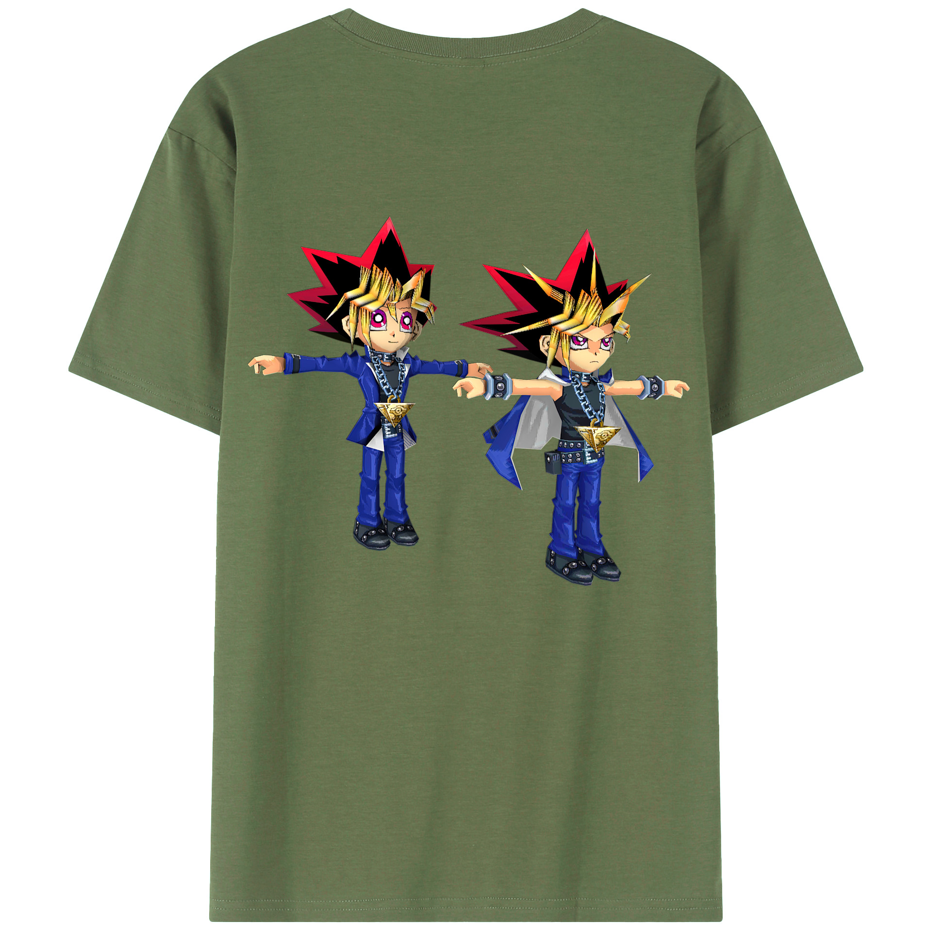 （画像用） 遊☆戯☆王 Yu-Gi-Oh! 綿100％ メンズ半袖Tシャツ（バックプリント） 通気性